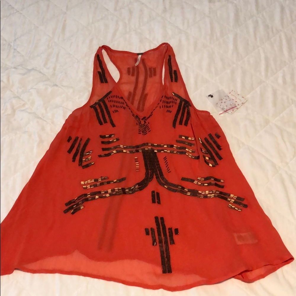 Free People racer back sequined top